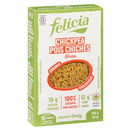 Felicia Organic Gluten Free Pasta - Chickpea Orzo 283g, 1 Each