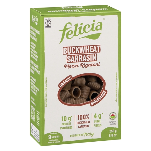 Felicia Organic Gluten Free Pasta - Buckwheat Mezzi Rigatoni 250g, 1 Each