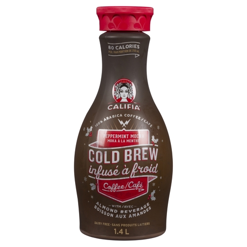 Califia Farms - Cold Brew Coffee - Peppermint Mocha with Almond Beverage 1.4l, 1 Each