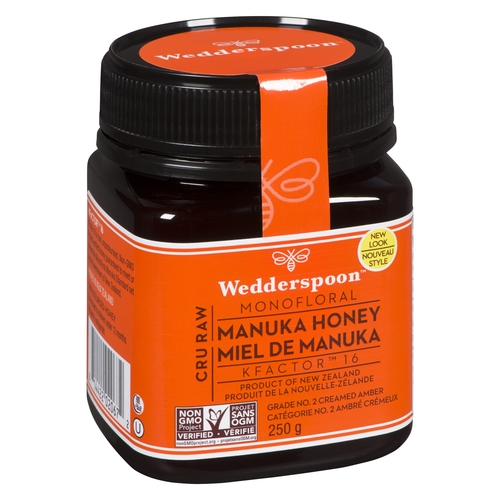 Wedderspoon - Raw Manuka Honey - KFactor 16 - Monofloral 250g, 1 Each