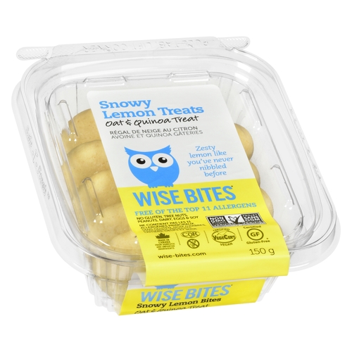 Wise Bites - Oat & Quinoa Treat - Snowy Lemon Bites - Gluten-Free 150g, 1 Each