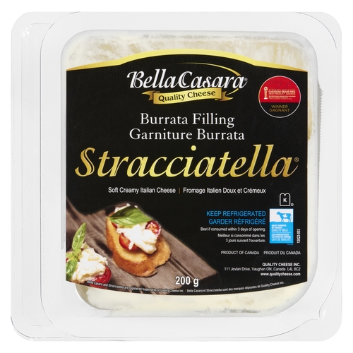 Bella Casara - Stracciatella Soft Creamy Italian Cheese 24% m.f. 200g, 1 Each