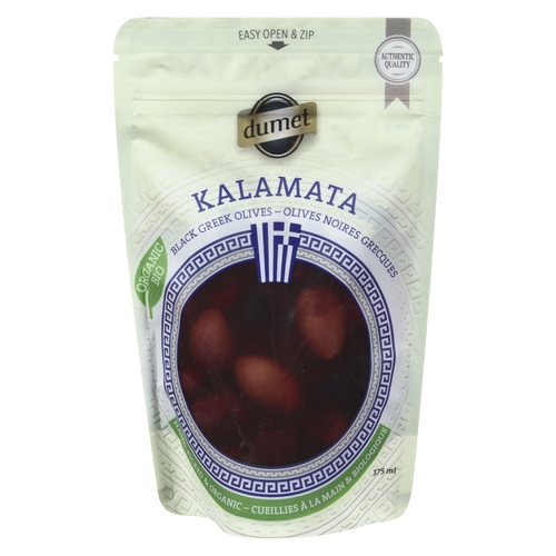 Dumet Organic Kalamata Black Greek Olives 375ml, 1 Each