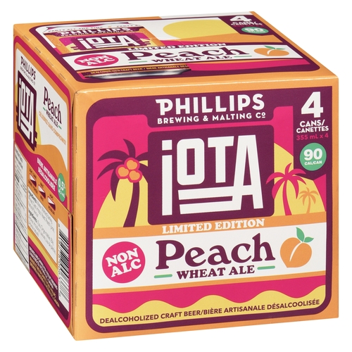 Phillips - iOTA Non-Alcoholic Craft Beer - Peach Wheat Ale 4/355ml