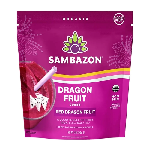 Sambazon - Organic Frozen Red Dragon Fruit Cubes 340g, 1 Each