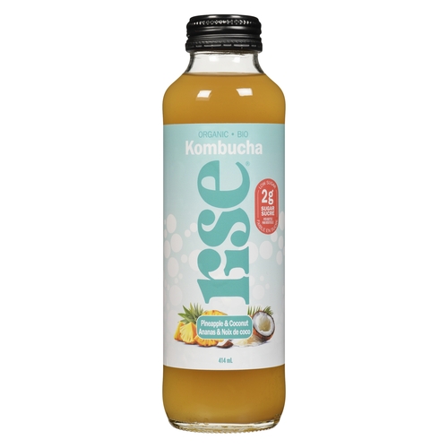 Rise Organic Kombucha - Pineapple & Coconut 414ml, 1 Each