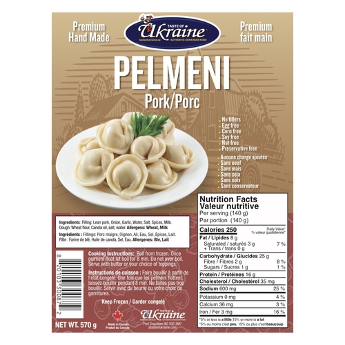 Taste of Ukraine - Pelmeni - Pork 570g, 1 Each