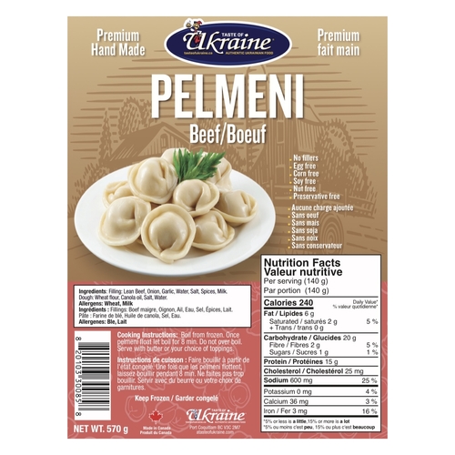 Taste of Ukraine - Pelmeni - Beef 570g, 1 Each