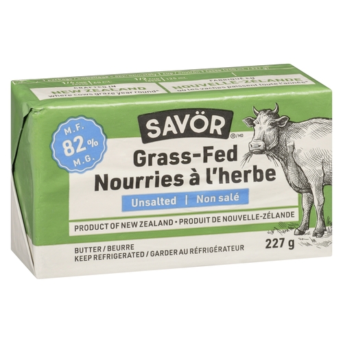 Savor - New Zealand Grass-Fed Butter - Unsalted 82% m.f. 227g