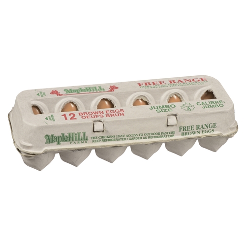 Maple Hill Farms - Free Range Brown Eggs - Jumbo 12pk, 1 Each