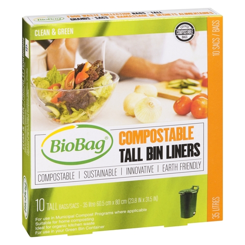 BioBag - Compostable Tall Bin Liners - 35 Litres 10pk, 1 Each