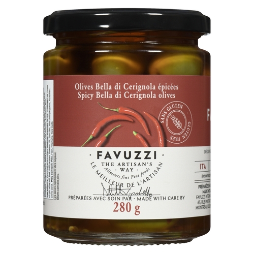 Favuzzi - Spicy Bella di Cerignola Olives 280g, 1 Each