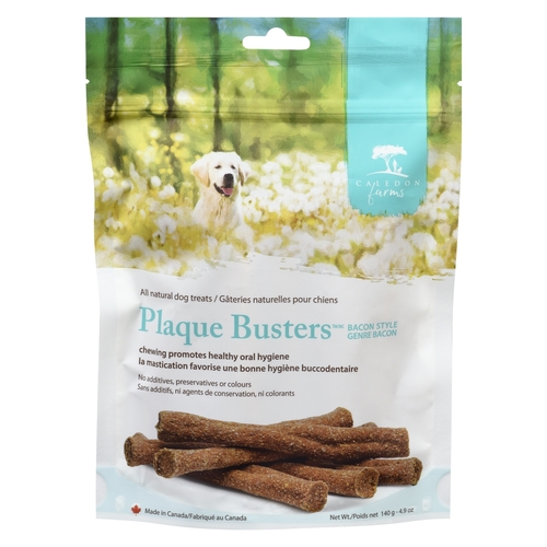 Caledon Farms - All Natural Dog Treats - Plaque Busters Bacon Style 140g, 1 Each