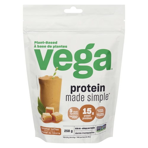 Vega - Protein Drink Mix - Caramel Toffee 258g, 1 Each