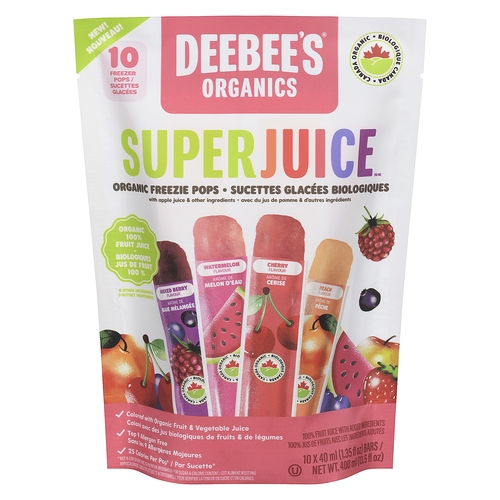 DeeBee's Organics - SuperJuice Organic Freezie Pops 10/40ml, 1 Each