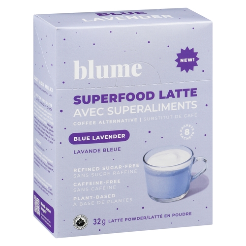 Blume - Superfood Latte Powder Coffee Alternative - Blue Lavender 8s, 1 Each