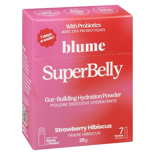 Blume - SuperBelly Gut-Building Hydration Powder - Strawberry Hibiscus 7s, 1 Each