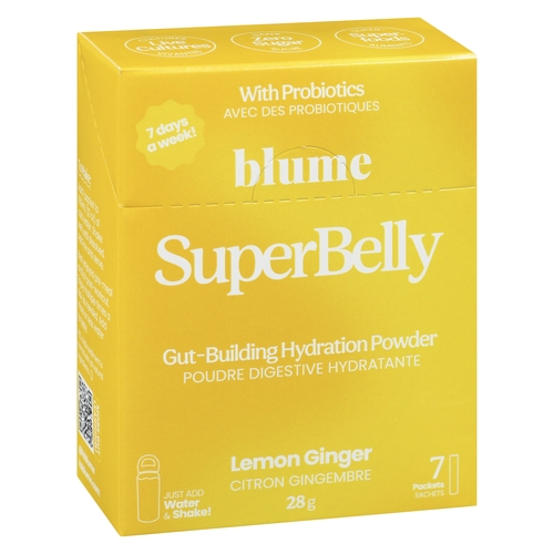 Blume - SuperBelly Gut-Building Hydration Powder - Lemon Ginger 7s, 1 Each