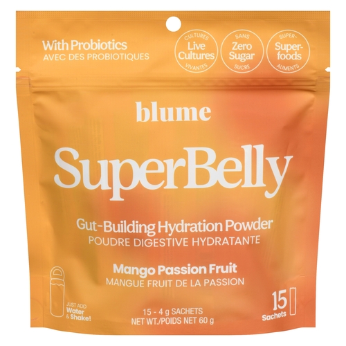 Blume SuperBelly Gut-Building Hydration Powder - Mango Passion Fruit Sachets 15s, 1 Each
