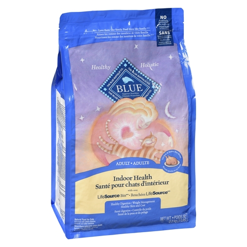 Blue Buffalo Co. - Natural Food for Cats - Indoor Health Chicken & Brown Rice Recipe - Adult 2.2kg, 1 Each