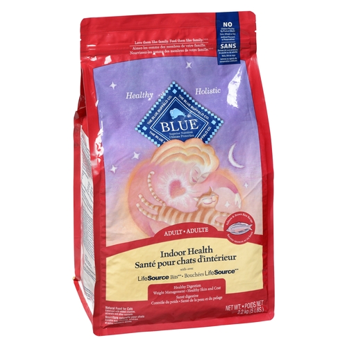 Blue Buffalo Co. - Natural Food for Cats - Indoor Health Salmon & Brown Rice Recipe - Adult 2.2kg, 1 Each