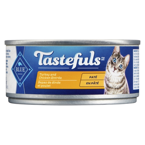 Blue - Tastefuls Natural Food for Adult Cats - Turkey and Chicken Entrée Paté 155g, 1 Each