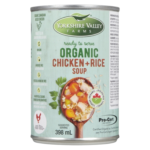 Yorkshire Valley Farms - Organic Chicken + Rice Soup 398ml