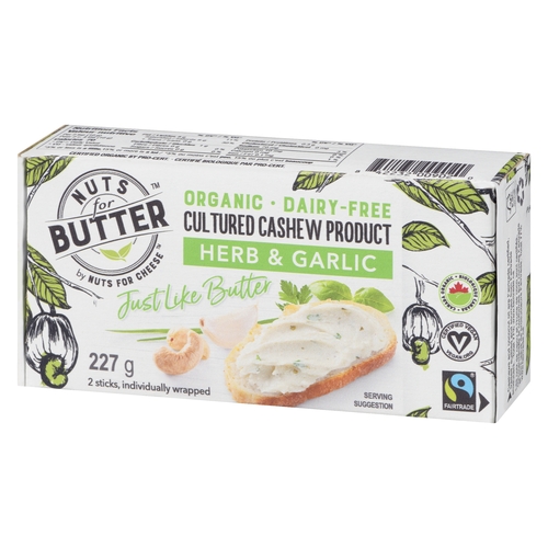 Nuts For Butter - Organic Dairy-Free Cultured Cashew Product - Herb & Garlic 227g, 1 Each