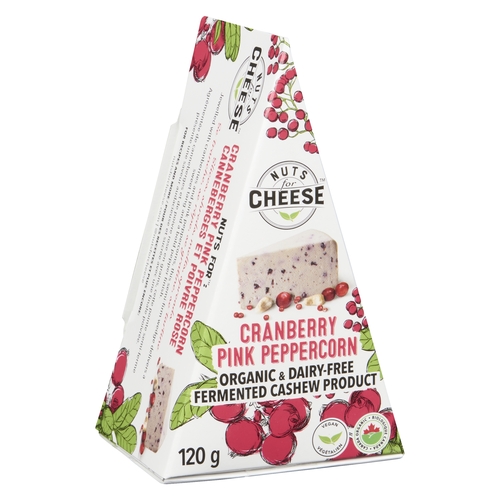 Nuts For Cheese - Organic Fermented Cashew Product - Cranberry Pink Peppercorn 120g