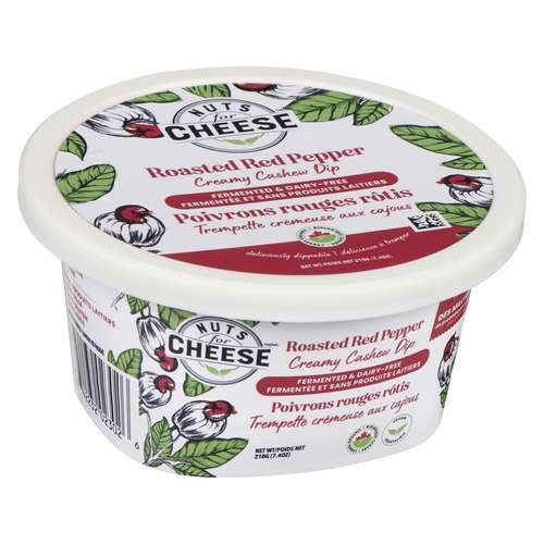 Nuts for Cheese - Organic Fermented Creamy Cashew Dip - Roasted Red Pepper 210g, 1 Each