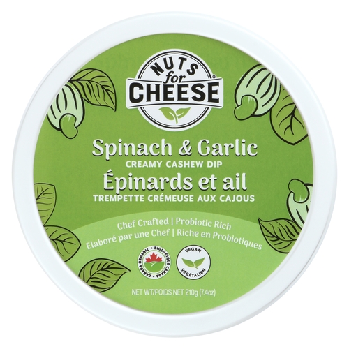Nuts for Cheese Creamy Cashew Dip - Spinach & Garlic 210g, 1 Each