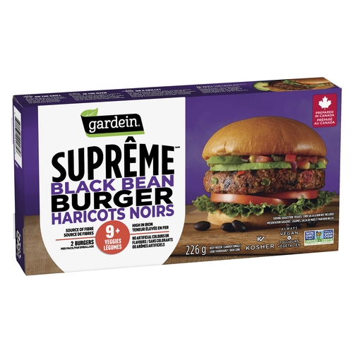 Gardein - Supreme Black Bean Burgers 9+ Veggies 2's 226g