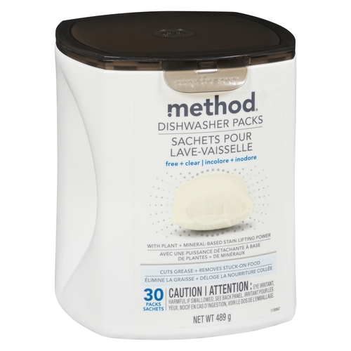 Method - Dishwasher Packs - Free + Clear 30pk, 1 Each