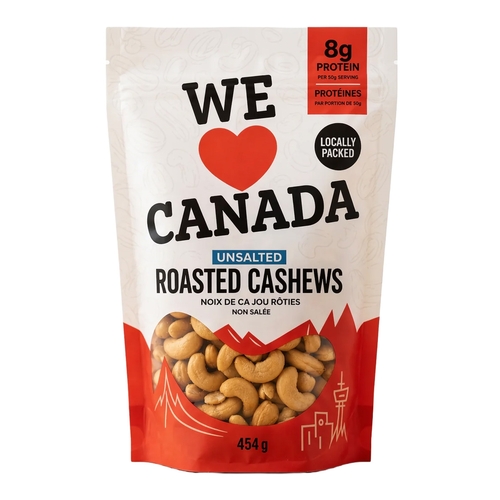 We Love Canada - Roasted Cashews - Unsalted 454g, 1 Each
