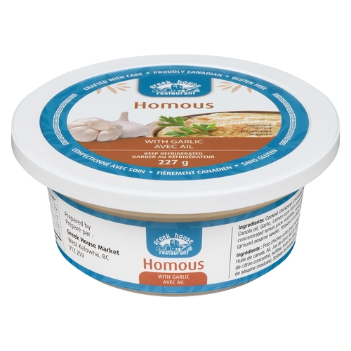 Greek House Restaurant - Homous with Garlic 227g, 1 Each