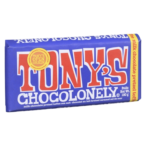 Tony's Chocolonely - Milk Chocolate Pretzel Toffee Sea Salt 180g