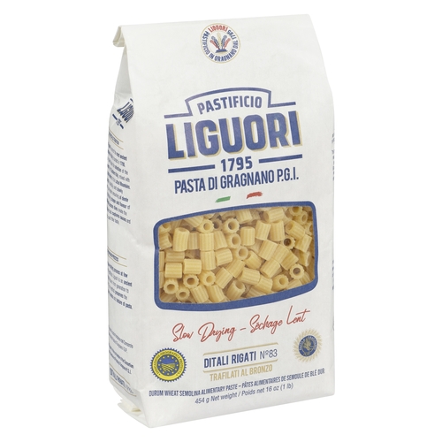 Pastificio Liguori - Durum Wheat Semolina Alimentary Pasta - Ditali Rigati n°83 454g, 1 Each