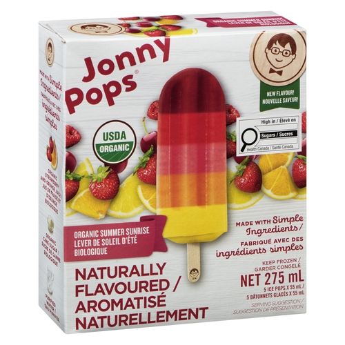 JonnyPops Organic Ice Pops - Summer Sunrise 5/55ml, 1 Each