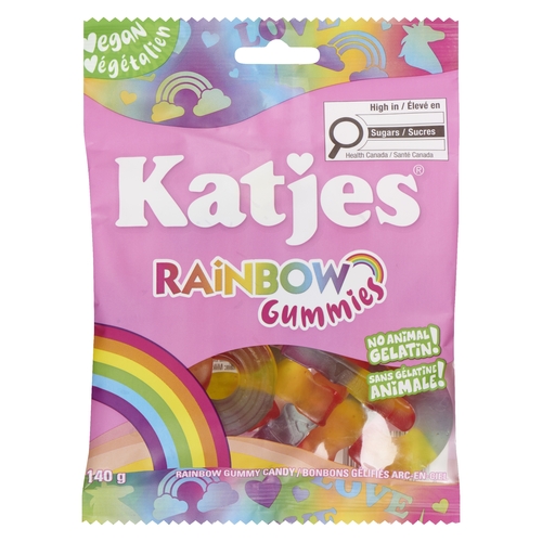 Katjes Gummy Candy - Rainbow Gummies 140g, 1 Each