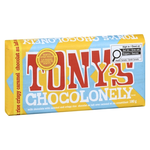 Tony's Chocolonely Milk Chocolate with Caramel and Crispy Rice 180g, 1 Each