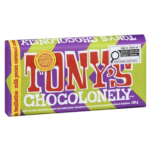 Tony's Chocolonely Milk Chocolate with Pecan, Caramel and Cookie Pieces 180g, 1 Each