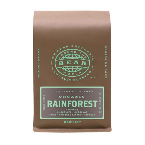 Bean Around The World - Coffee Beans - Organic Rainforest 340g, 1 Each