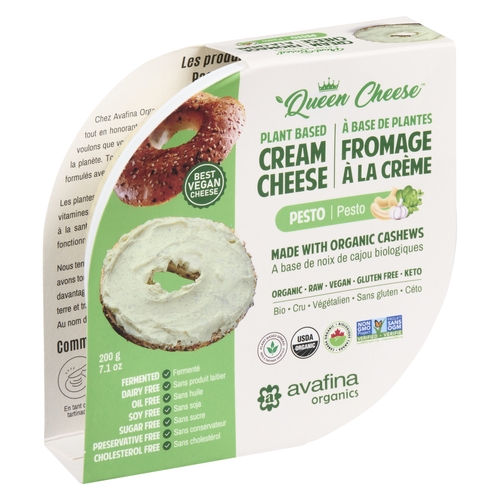 Avafina Organics - Organic Plant Based Cashew Cream Cheese - Pesto 200g, 1 Each