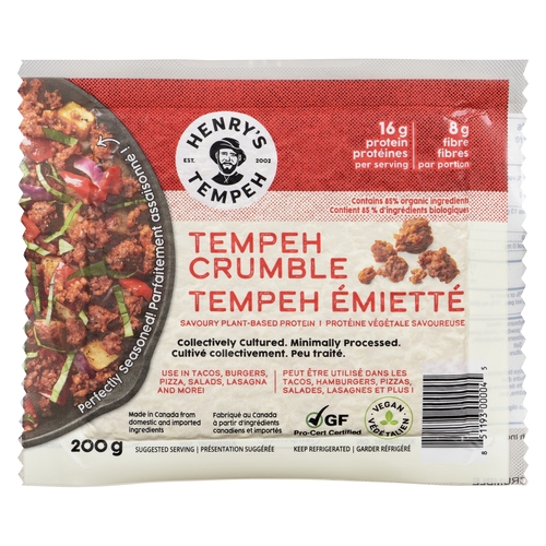 Henry's Tempeh - Tempeh Crumble 250g, 1 Each