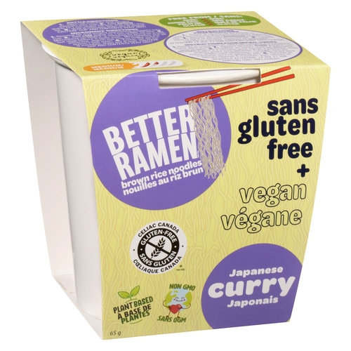 Better Ramen Brown Rice Noodles - Japanese Curry - Medium 65g, 1 Each