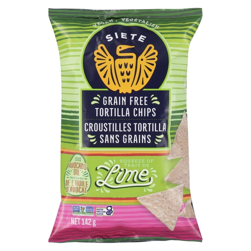 Siete Grain Free Tortilla Chips - Squeeze of Lime 142g, 1 Each