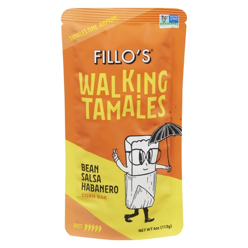 Fillo's Walking Tamales Corn Bar Bean Salsa Habanero - Hot 113g, 1 Each