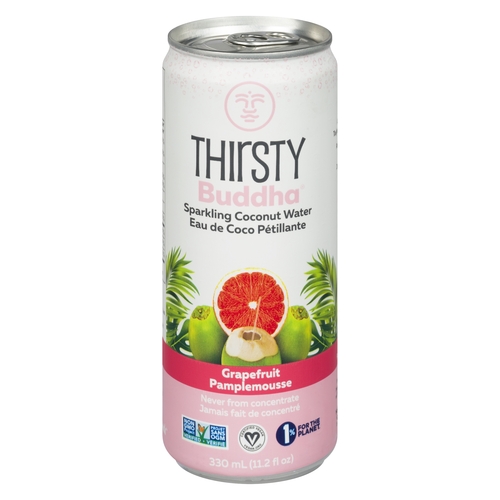 Thirsty Buddha - Sparkling Coconut Water - Grapefruit 330ml, 1 Each