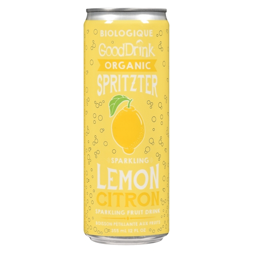 GoodDrink - Organic Spritzer - Sparkling Fruit Drink - Lemon 355ml
