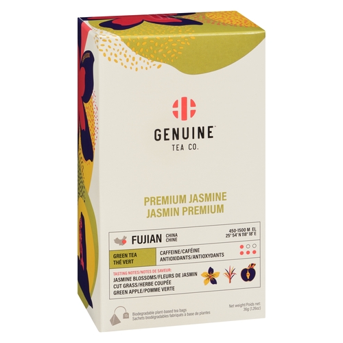 Genuine Tea Co. - Organic Green Tea - Premium Jasmine 15s, 1 Each